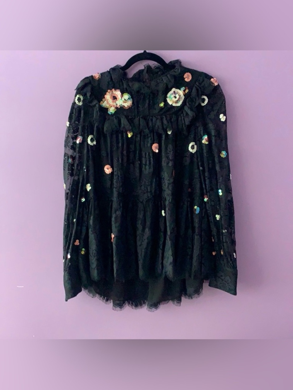 Kate Spade Madison Ave. Sequin Lace Blouse